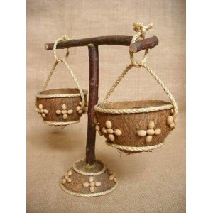 coco shell rope work Indian classical scale