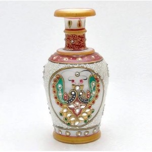 Decorative Marble Flower Vase Meenakari Work